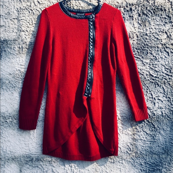 VENUS Sweaters - Venus Red Tunic Sweater